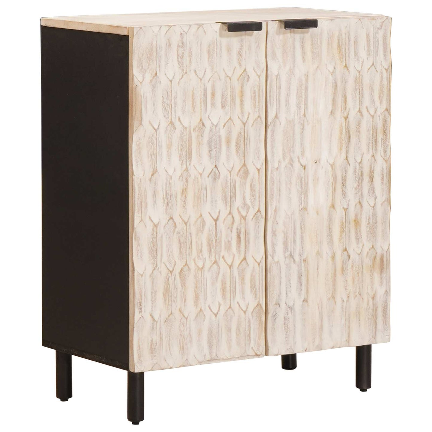 Sideboard 3 pcs White Wash Finish 180 x 33 x 75 cm