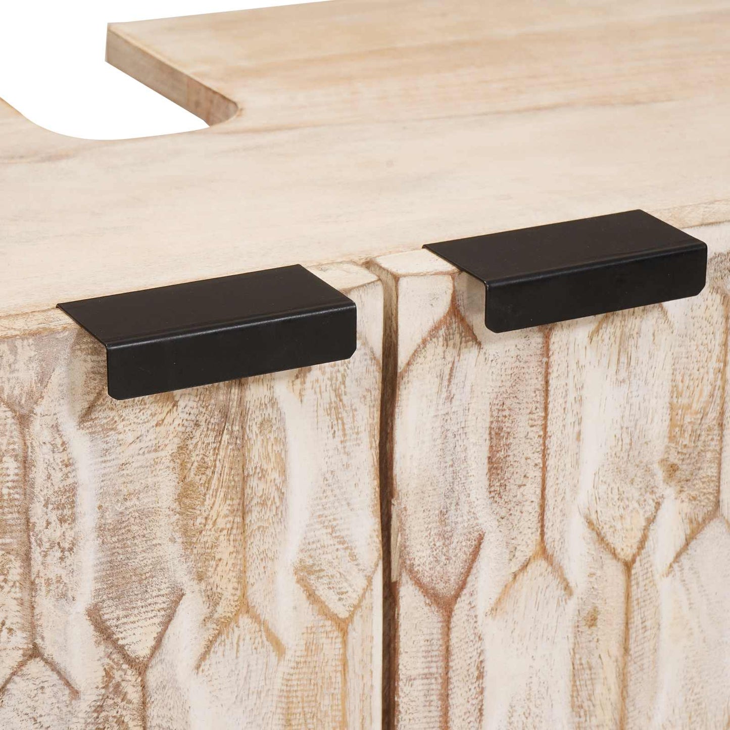 Bathroom Sets with Storage White Wash Finish Solid Mango Wood