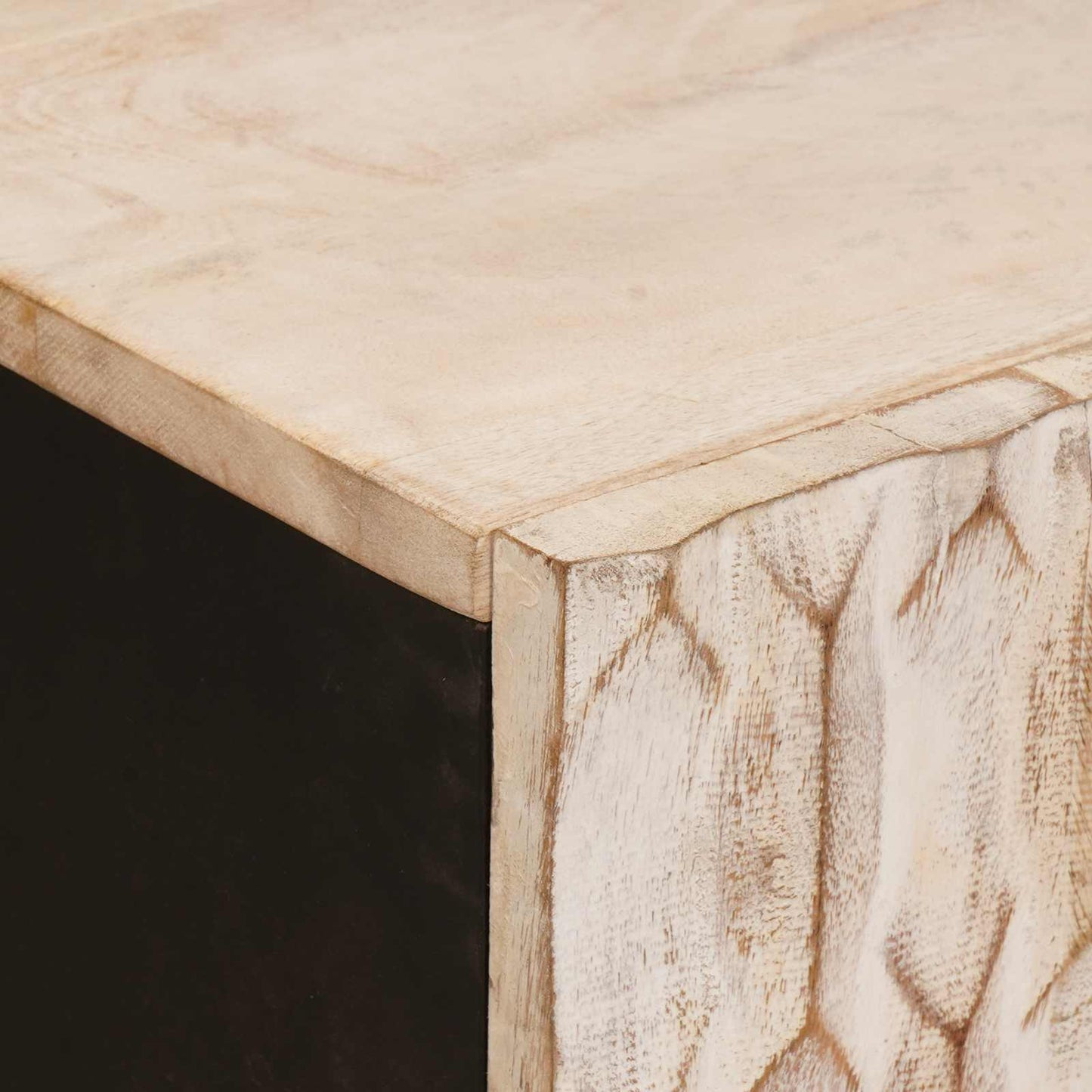 Bathroom Sets 3 pcs White Wash Finish Solid Mango Wood