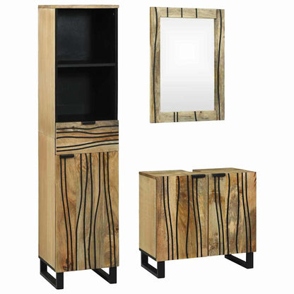 Bathroom Furniture Set with Drawer 3 pcs Brown Engineered Wood