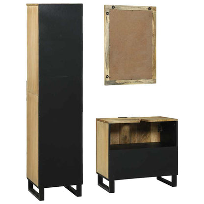 Bathroom Furniture Set with Drawer 3 pcs Brown Engineered Wood