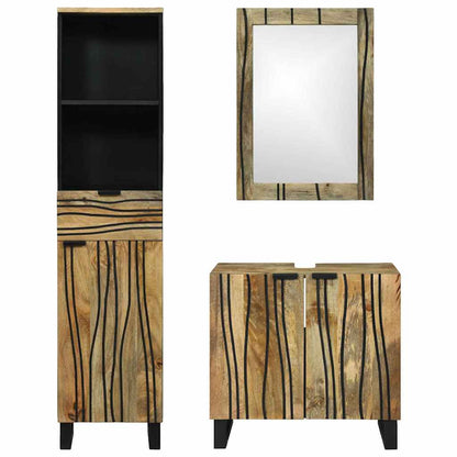 Bathroom Furniture Set with Drawer 3 pcs Brown Engineered Wood