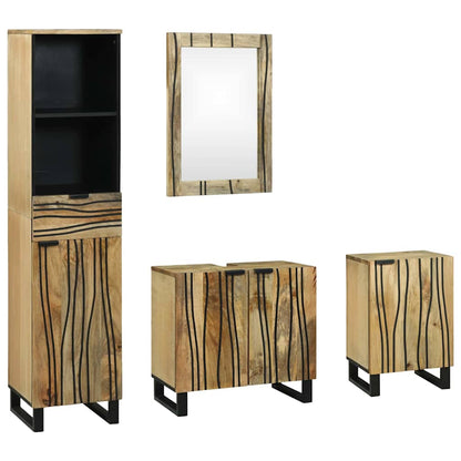 Bathroom Furniture Set with Drawer 4 pcs Brown Engineered Wood
