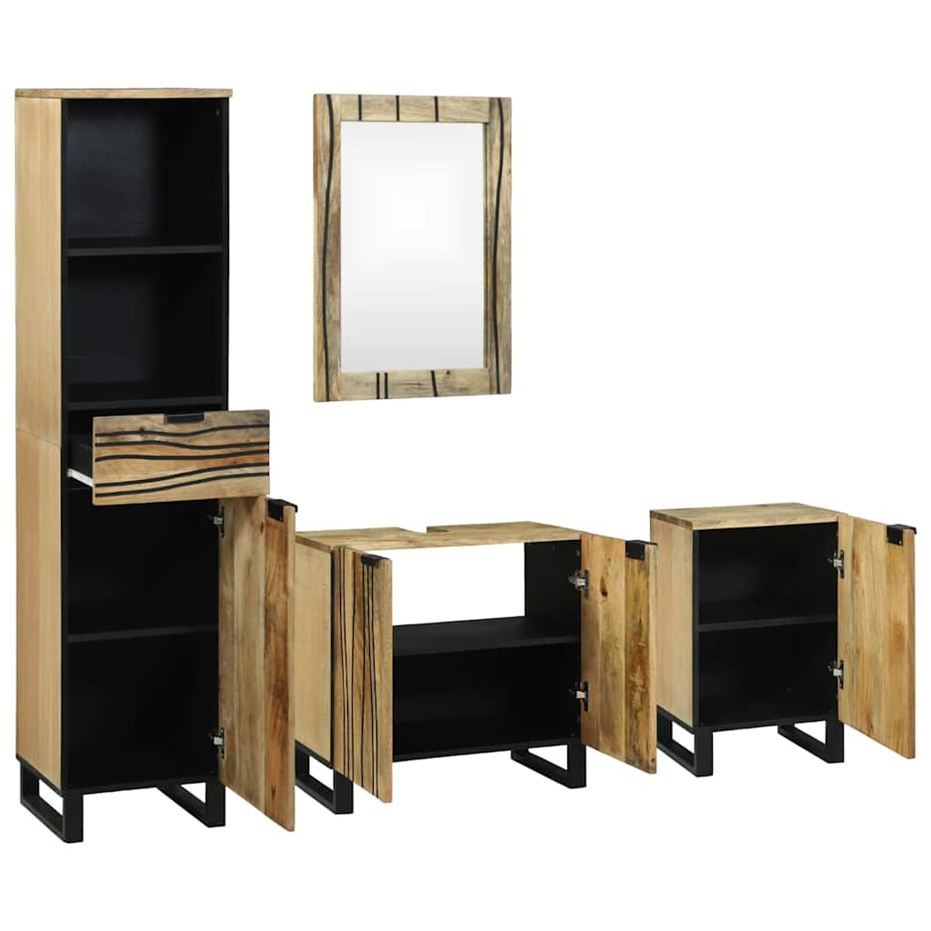 Bathroom Furniture Set with Drawer 4 pcs Brown Engineered Wood