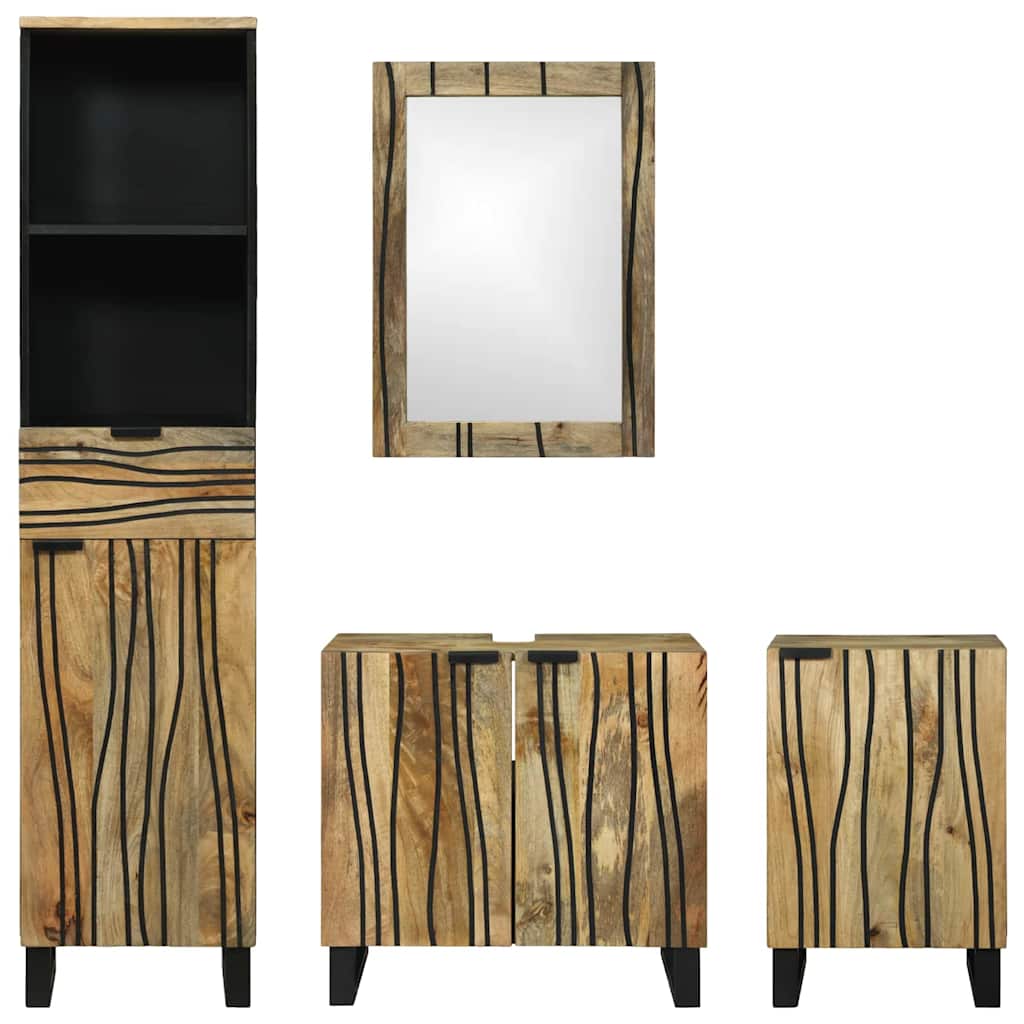 Bathroom Furniture Set with Drawer 4 pcs Brown Engineered Wood