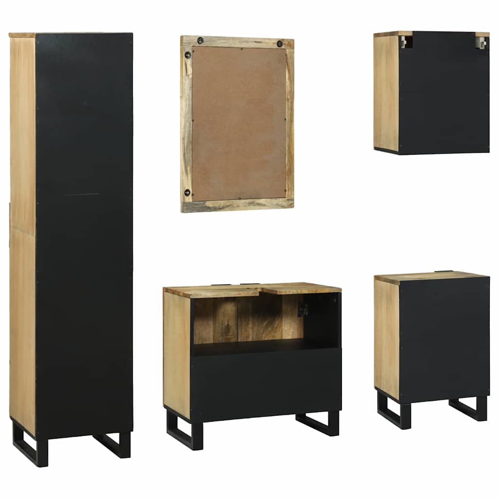 Bathroom Furniture Set with Drawer 5 pcs Brown Engineered Wood