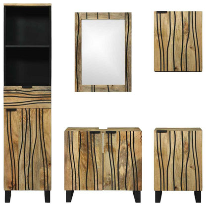 Bathroom Furniture Set with Drawer 5 pcs Brown Engineered Wood