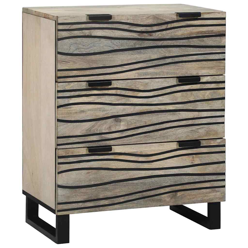 Sideboard Set 2 pcs White 120 x 33.5 x 75 cm Solid Mango Wood