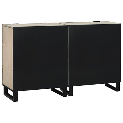 Sideboard Set 2 pcs White 120 x 33.5 x 75 cm Solid Mango Wood