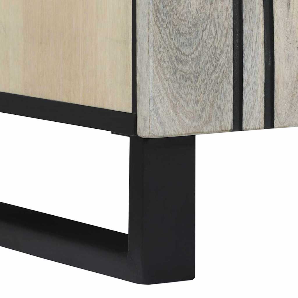 Bathroom Cabinet Set 2 pcs White Solid Mango Wood