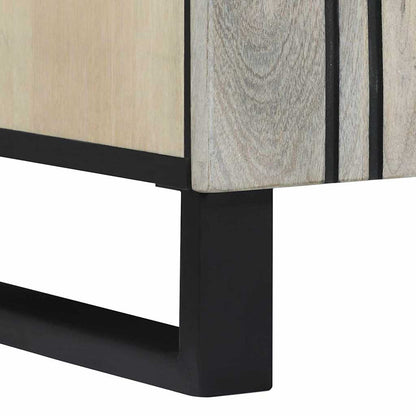 Bathroom Cabinet Set 2 pcs White Solid Mango Wood