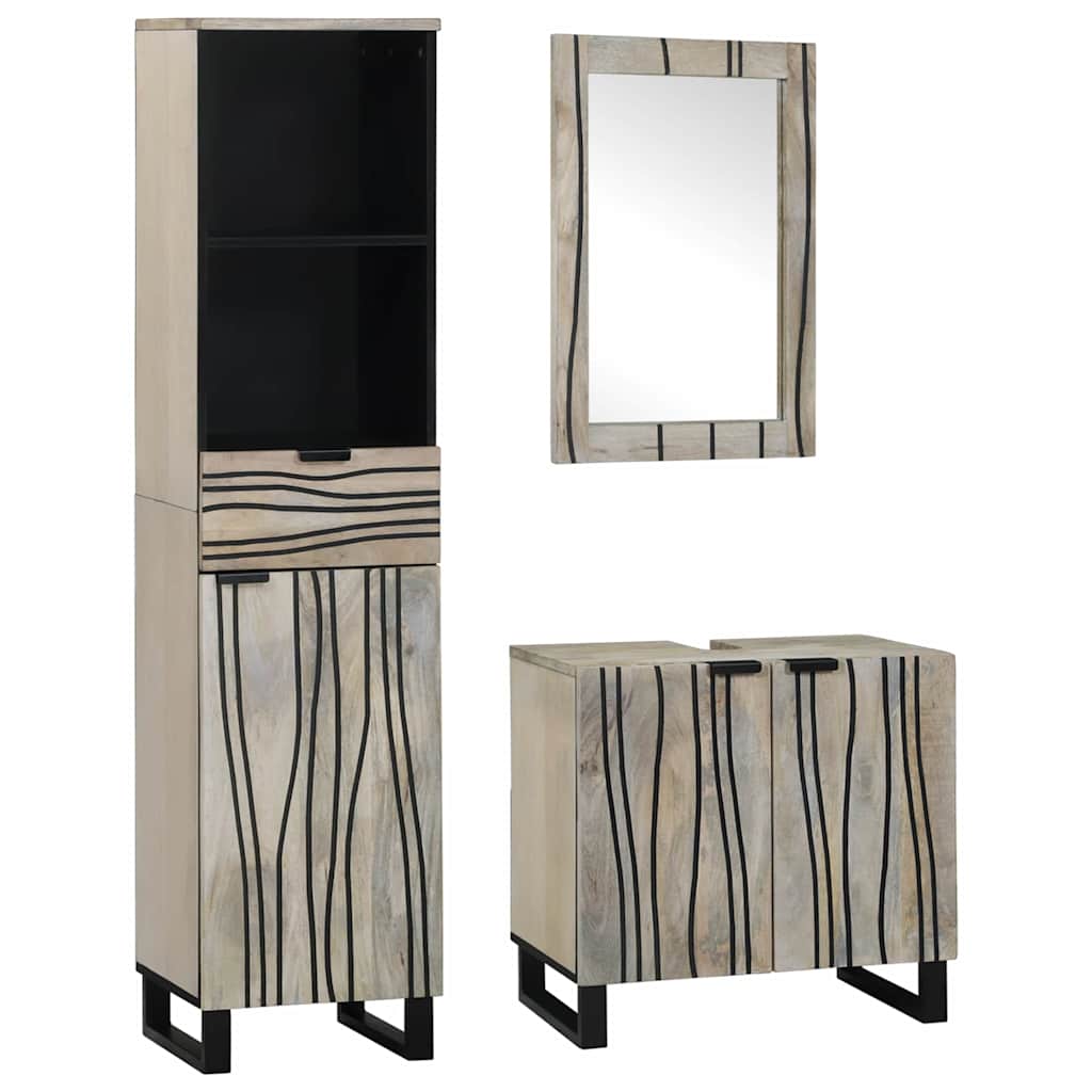 Bathroom Furniture Set with Drawer 3 pcs White Engineered Wood