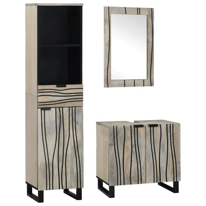 Bathroom Furniture Set with Drawer 3 pcs White Engineered Wood