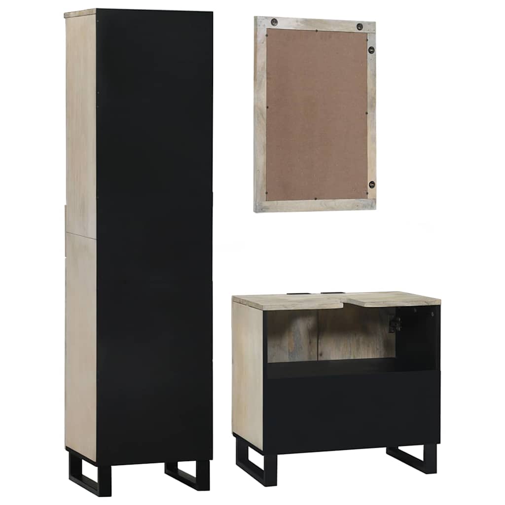 Bathroom Furniture Set with Drawer 3 pcs White Engineered Wood
