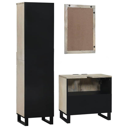 Bathroom Furniture Set with Drawer 3 pcs White Engineered Wood