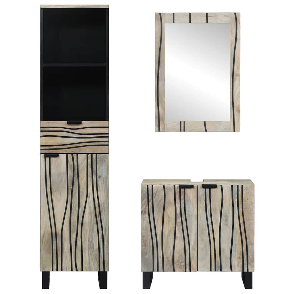 Bathroom Furniture Set with Drawer 3 pcs White Engineered Wood