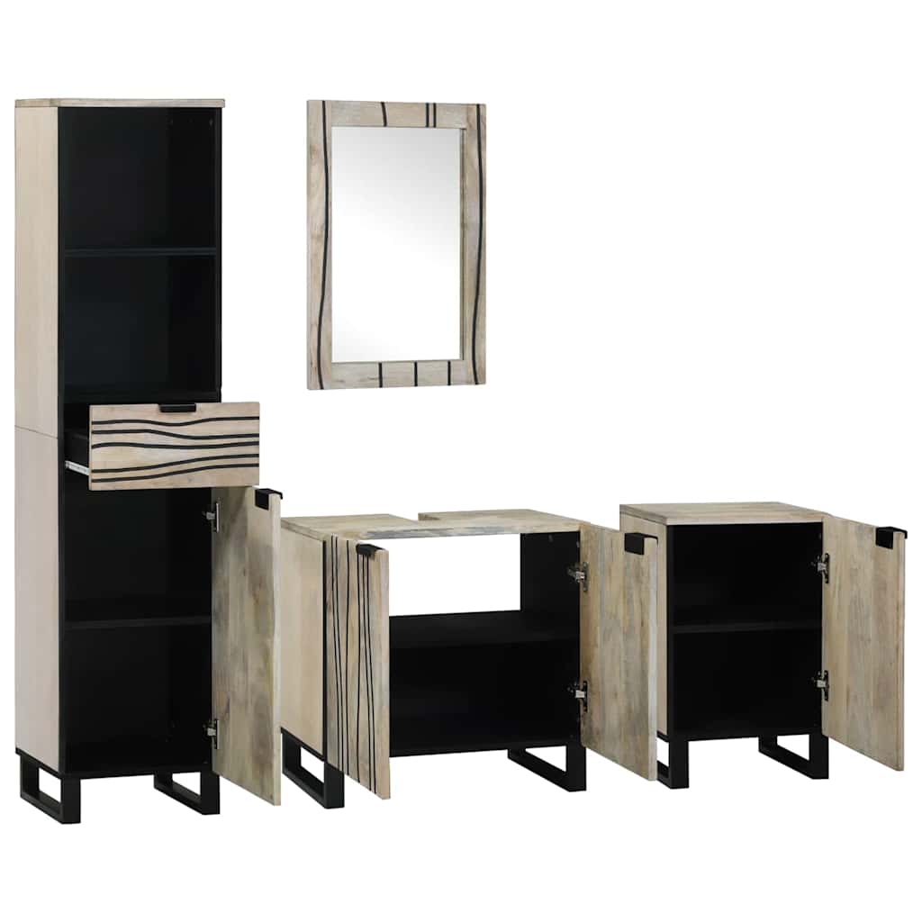 Bathroom Furniture Set 4 pcs Walnut Brown Engineered Wood