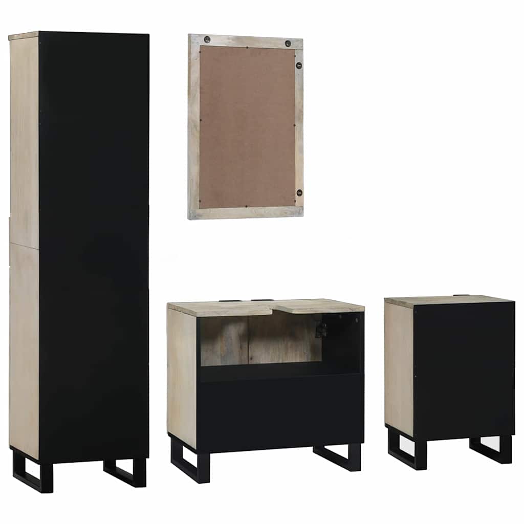 Bathroom Furniture Set 4 pcs Walnut Brown Engineered Wood