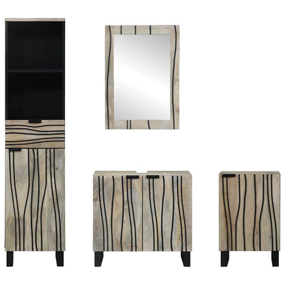 Bathroom Furniture Set 4 pcs Walnut Brown Engineered Wood