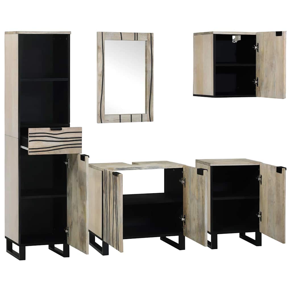 Bathroom Furniture Set 5 pcs Walnut Brown Engineered Wood