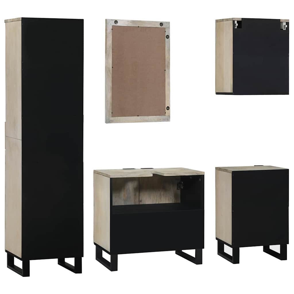 Bathroom Furniture Set 5 pcs Walnut Brown Engineered Wood