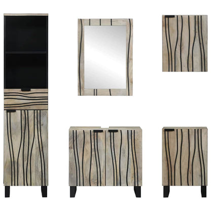 Bathroom Furniture Set 5 pcs Walnut Brown Engineered Wood