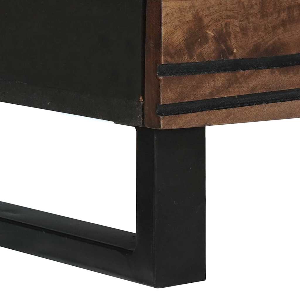 Sideboard Set 2 pcs Walnut 120 x 33.5 x 75 cm Solid Mango Wood