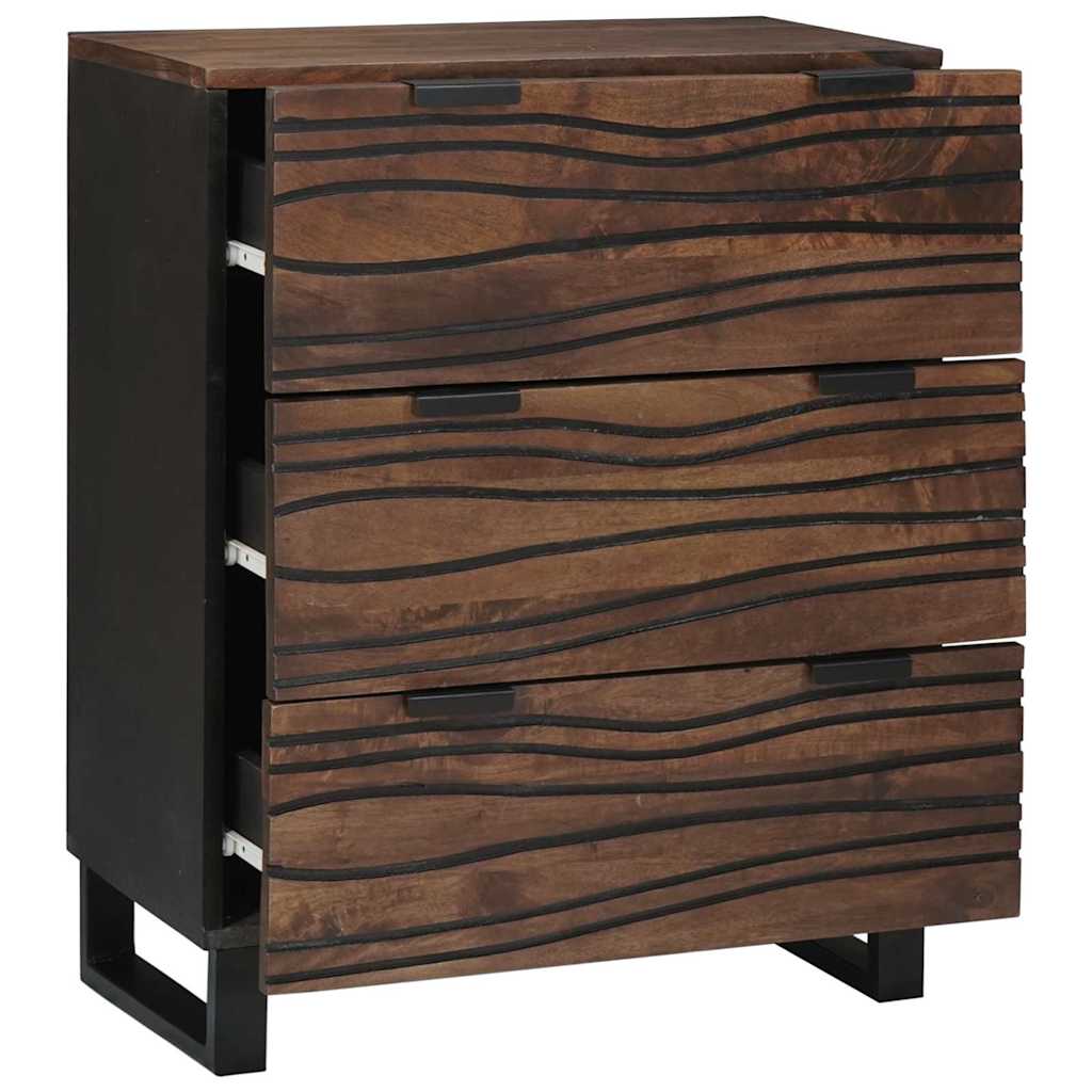 Sideboard Set 2 pcs Walnut 120 x 33.5 x 75 cm Solid Mango Wood