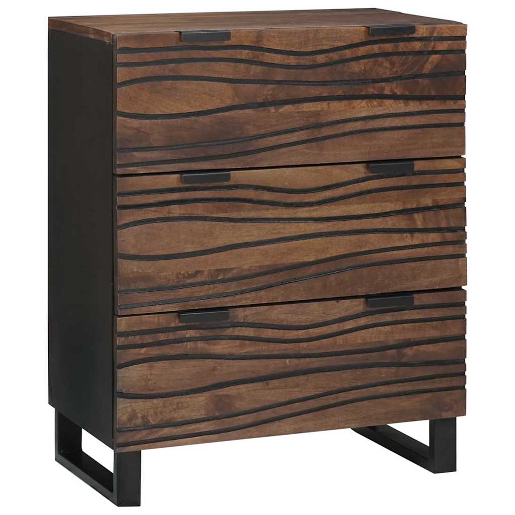 Sideboard Set 2 pcs Walnut 120 x 33.5 x 75 cm Solid Mango Wood