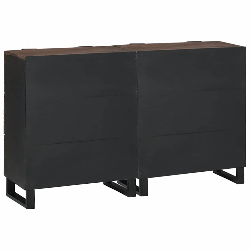 Sideboard Set 2 pcs Walnut 120 x 33.5 x 75 cm Solid Mango Wood