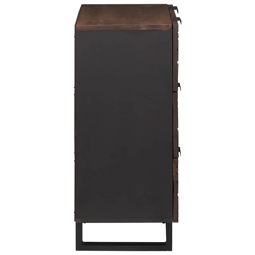 Sideboard Set 2 pcs Walnut 120 x 33.5 x 75 cm Solid Mango Wood