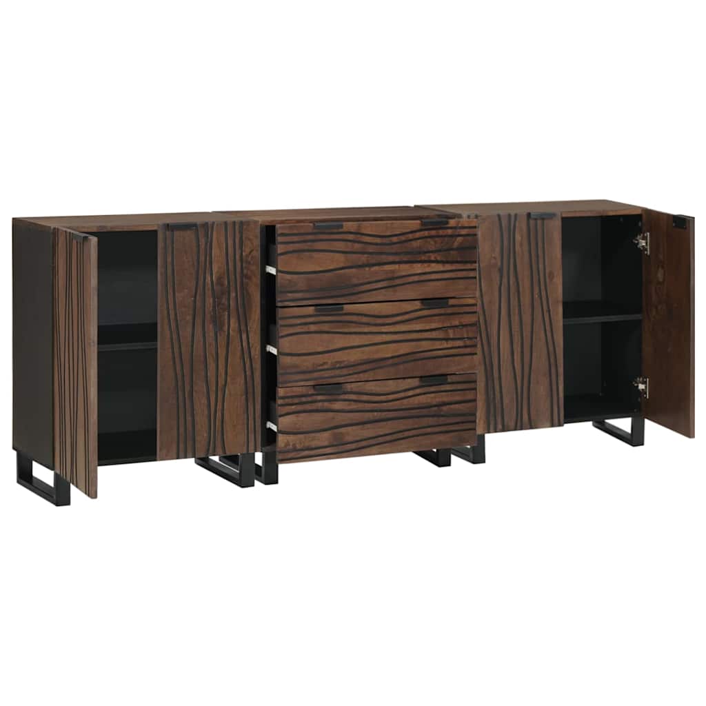 Bathroom Furniture Set with Drawer 3 pcs Brown Engineered Wood