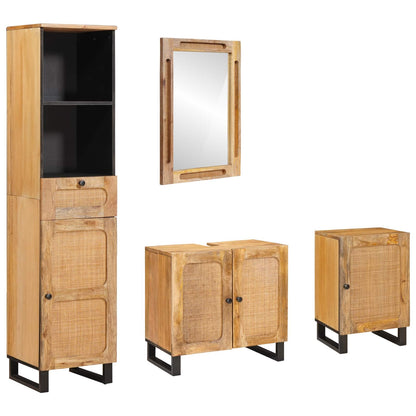 Bathroom Sets with Drawer with Shelf Natural Solid Mango Wood