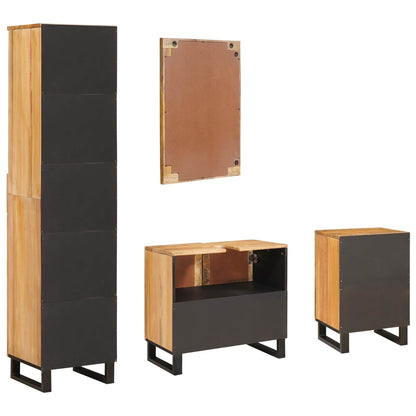 Bathroom Sets with Drawer with Shelf Natural Solid Mango Wood