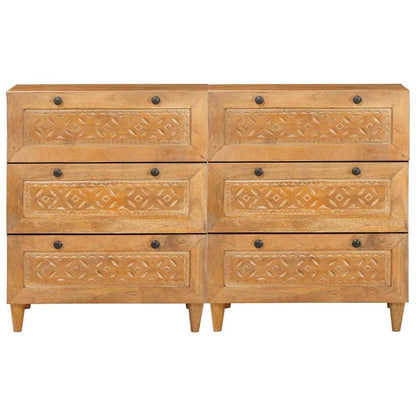 Sideboard 2 pcs 120 x 33.5 x 75 cm Solid mango wood Brown