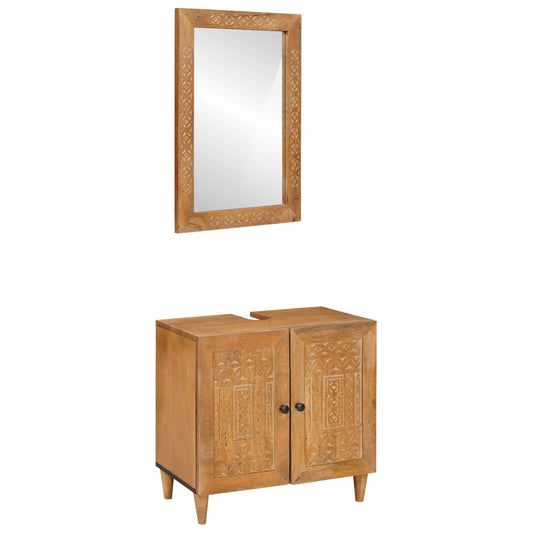 Bathroom Furniture Set 2 pcs Brown Engineered Wood