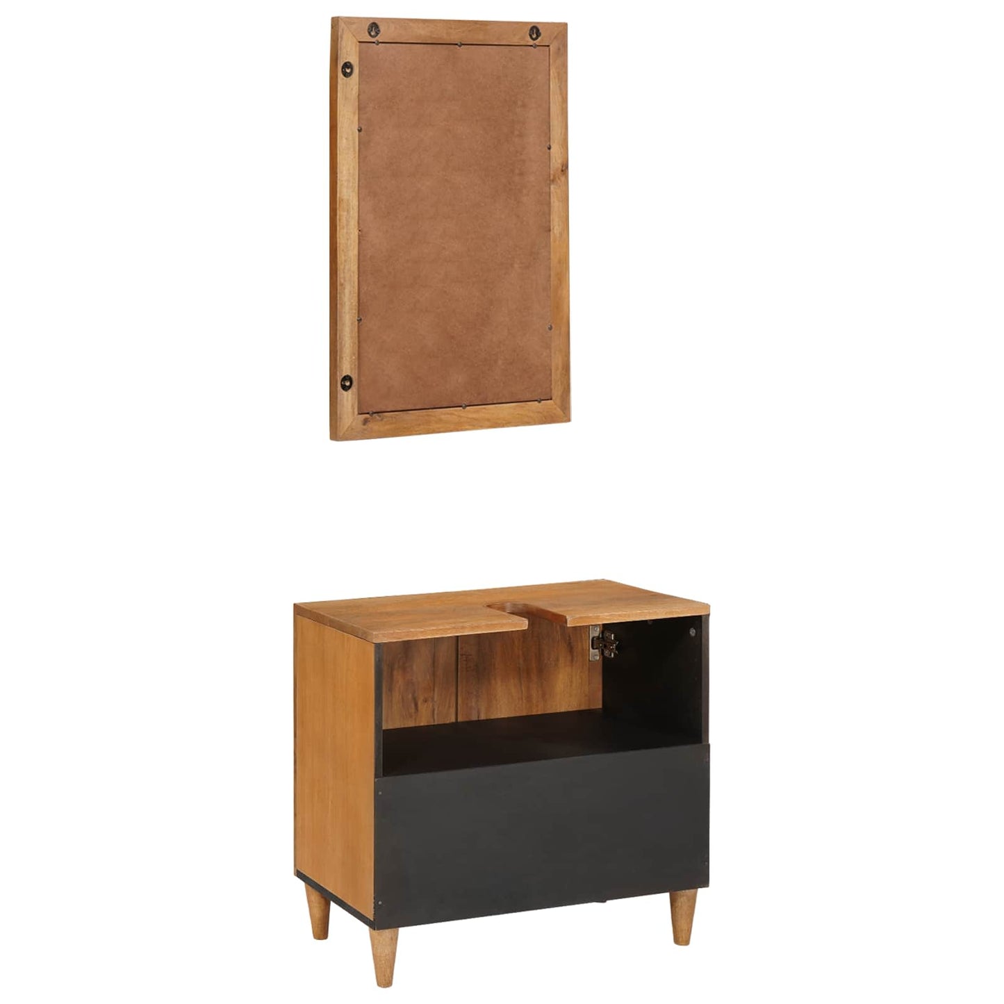 Bathroom Furniture Set with Shelf 2 pcs Brown Engineered Wood