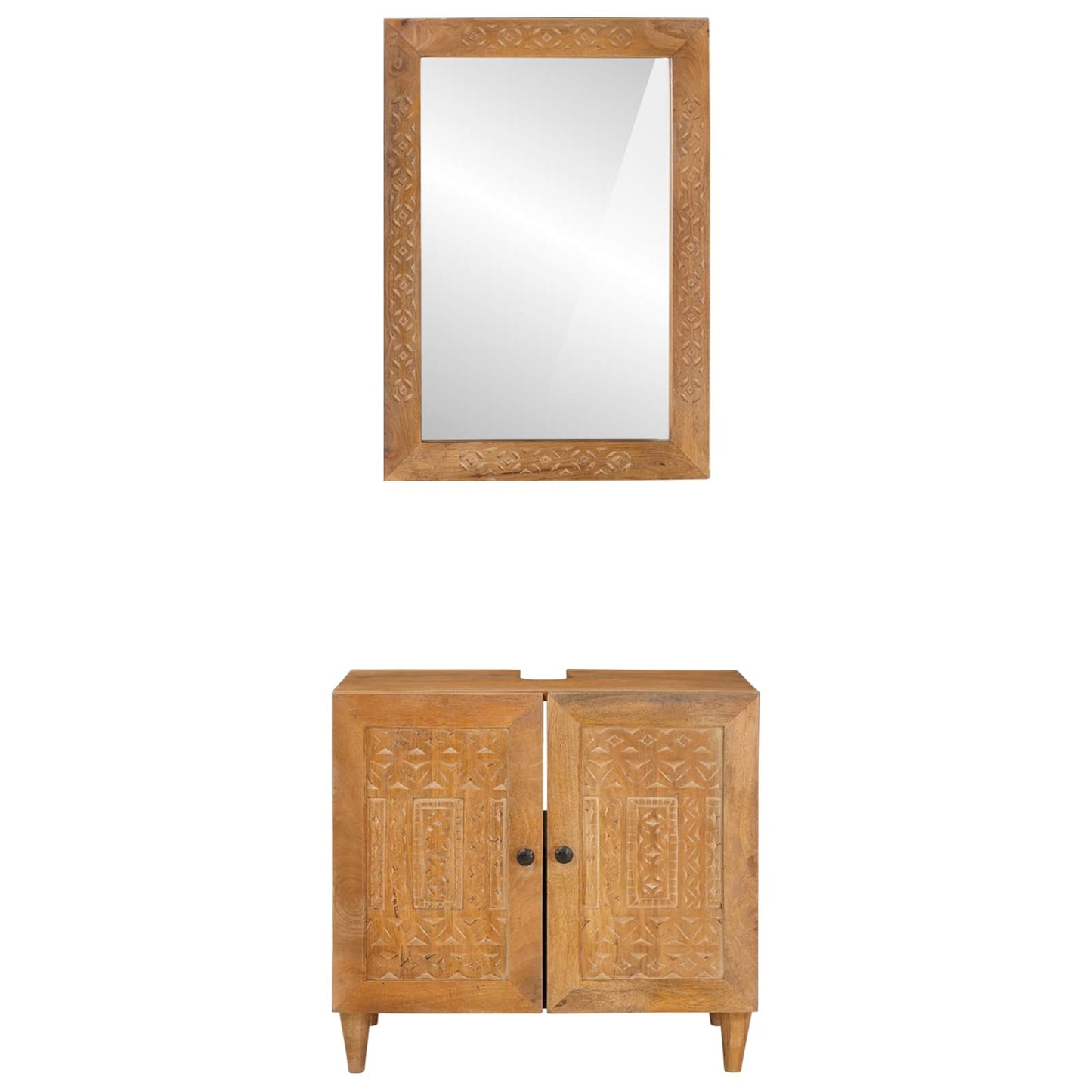 Bathroom Furniture Set with Shelf 2 pcs Brown Engineered Wood