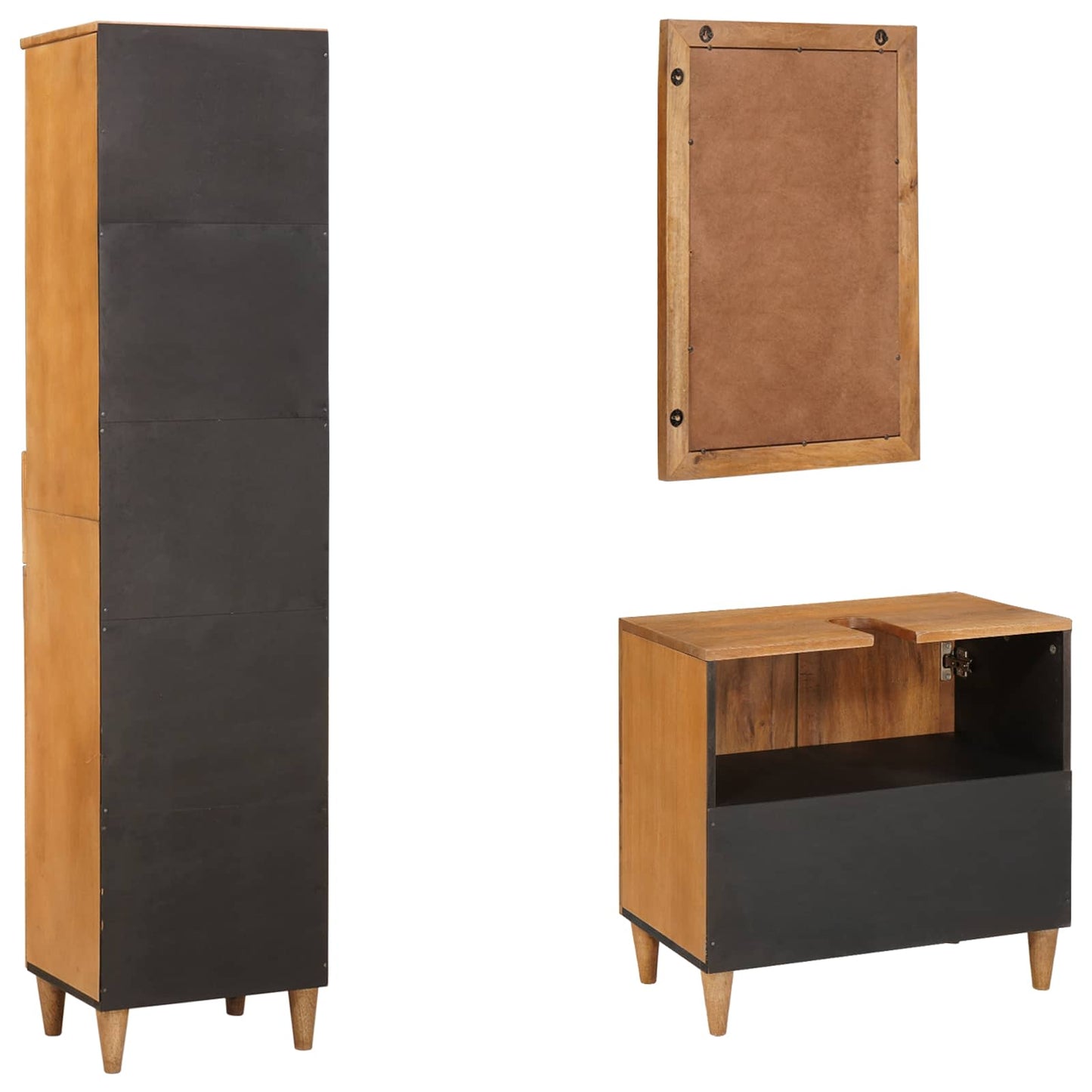 Bathroom Furniture Set with Drawer 3 pcs Brown Engineered Wood
