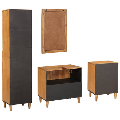 Bathroom Furniture Set with Drawer 4 pcs Brown Engineered Wood