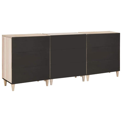 Sideboard 3 pcs White 180 x 33.5 x 75 cm Solid mango wood