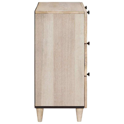 Sideboard 3 pcs White 180 x 33.5 x 75 cm Solid mango wood