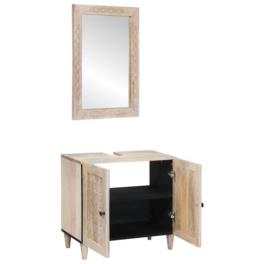 Bathroom Furniture Set 2 pcs White Engineered Wood