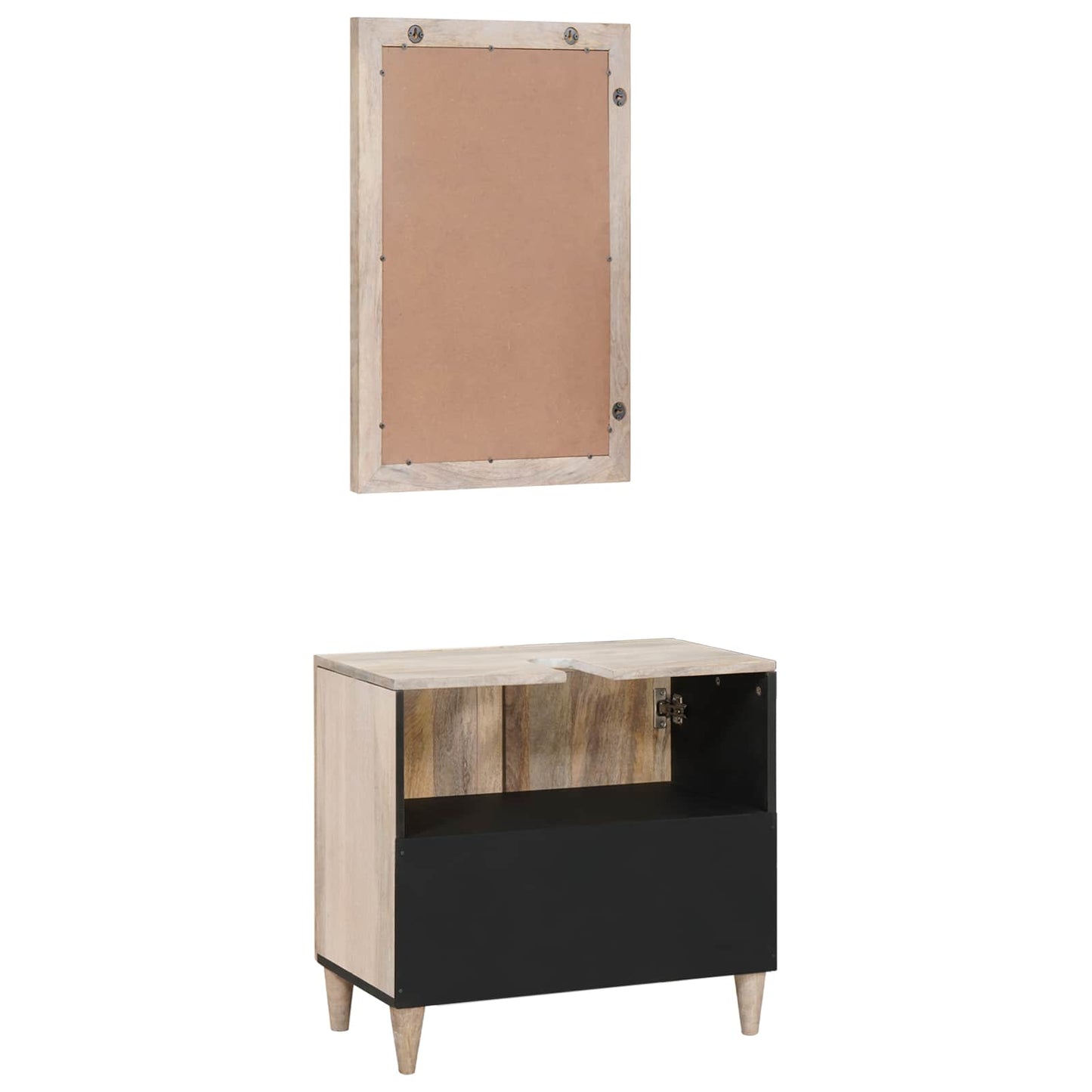 Bathroom Furniture Set with Shelf 2 pcs White Engineered Wood