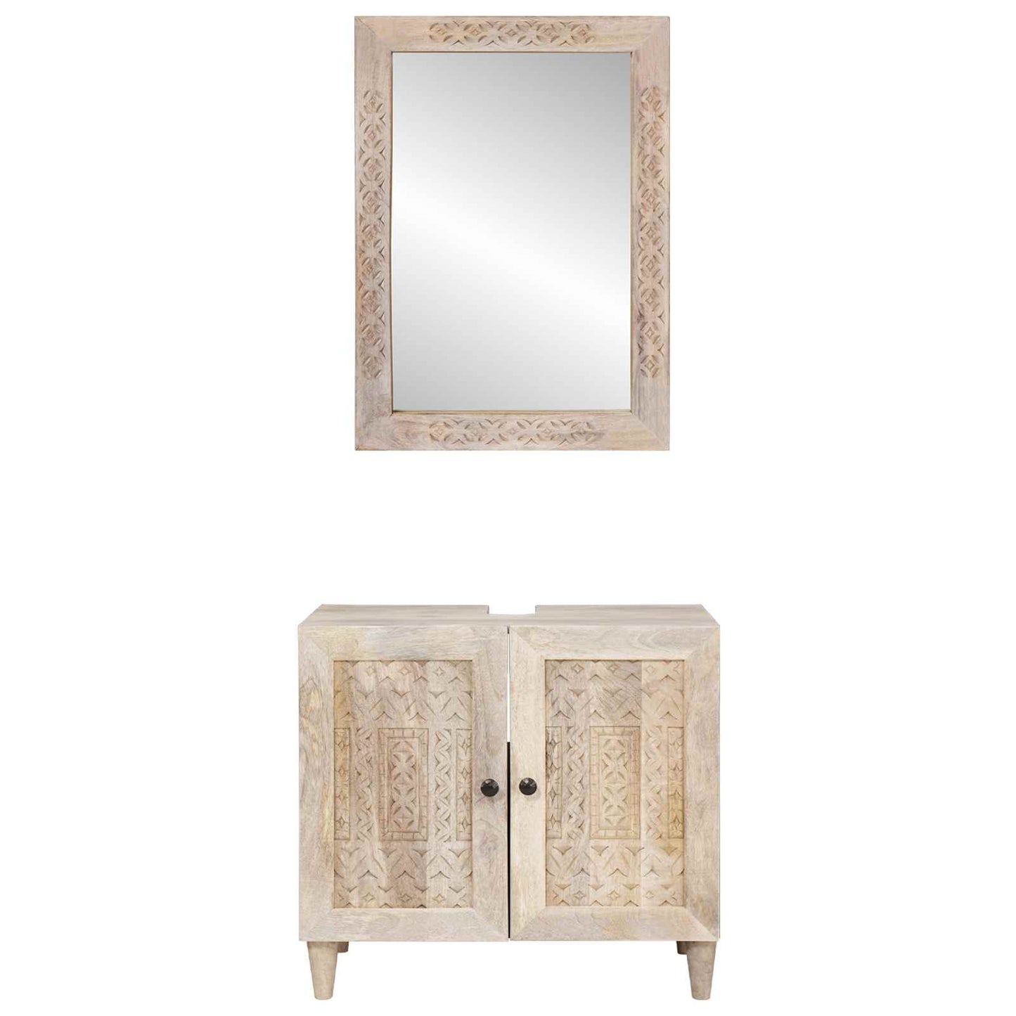 Bathroom Furniture Set with Shelf 2 pcs White Engineered Wood