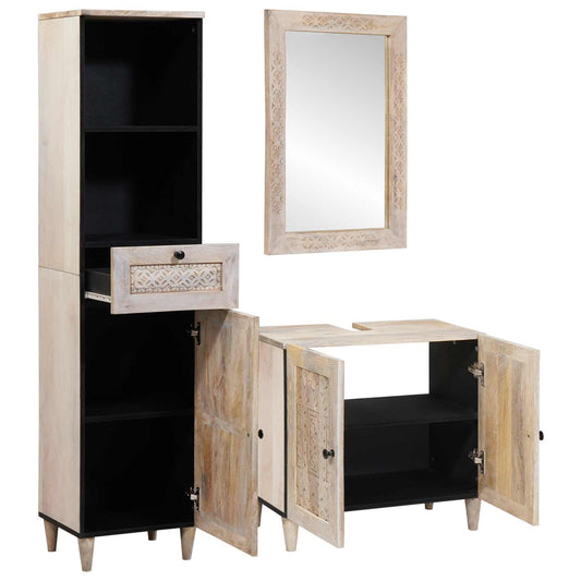 Bathroom Furniture Set 3 pcs White Engineered Wood