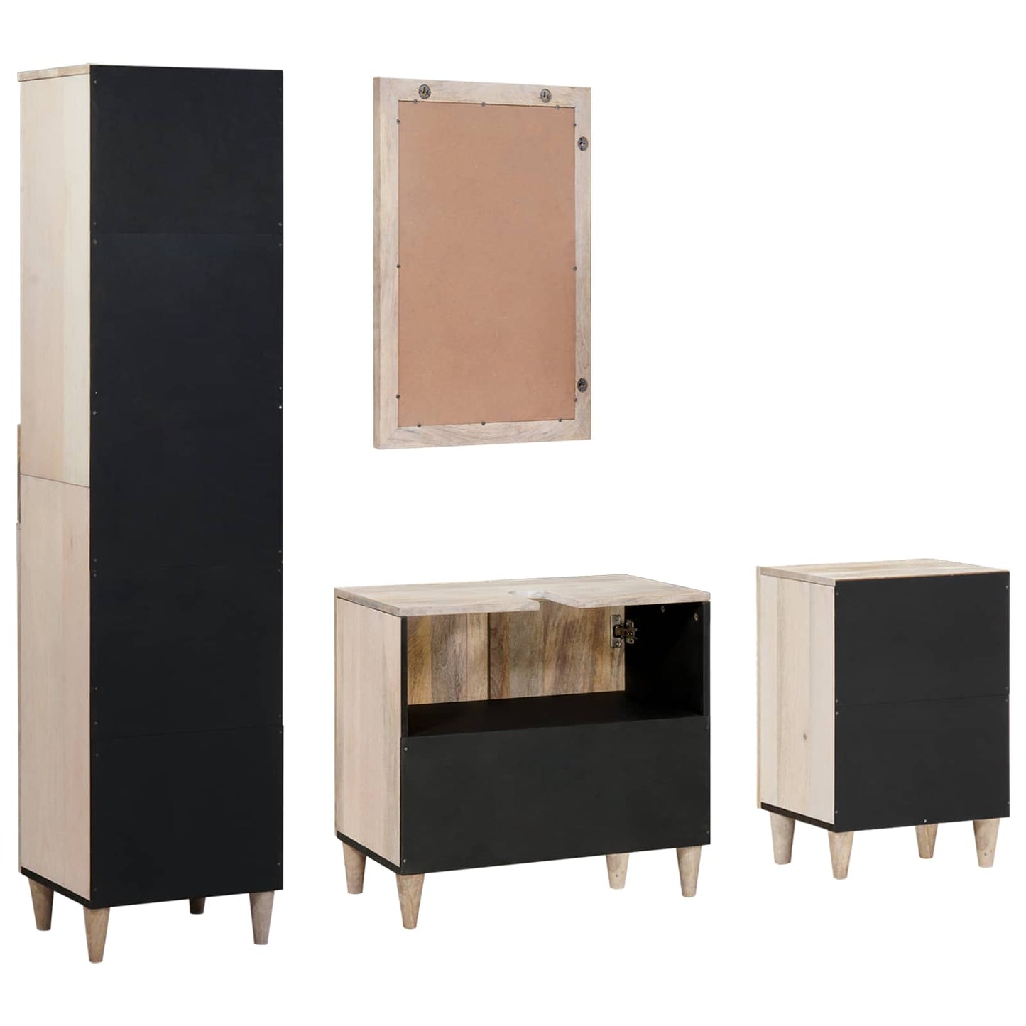 Bathroom Furniture Set with Drawer 4 pcs White Engineered Wood