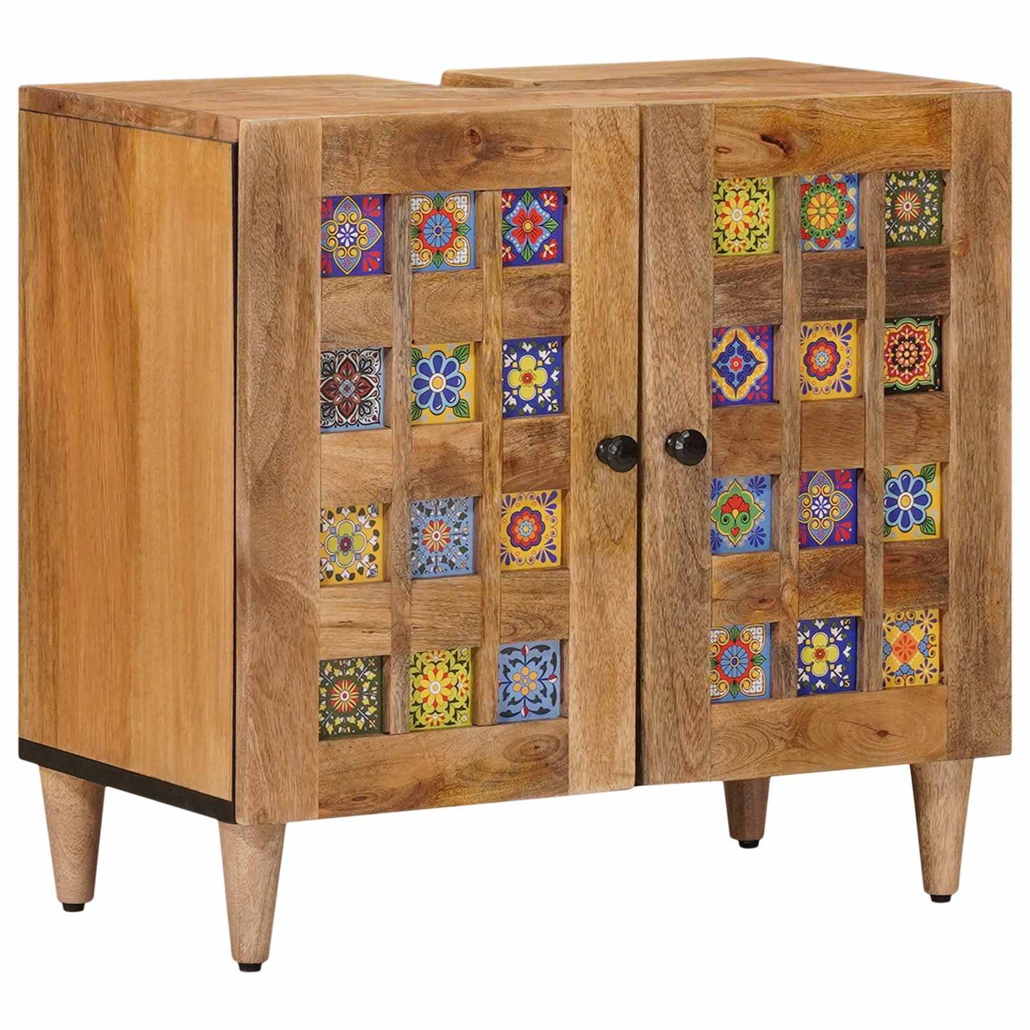 Bathroom Furniture Set 5 pcs Natural Solid Mango Wood