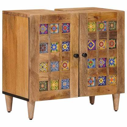 Bathroom Furniture Set 5 pcs Natural Solid Mango Wood