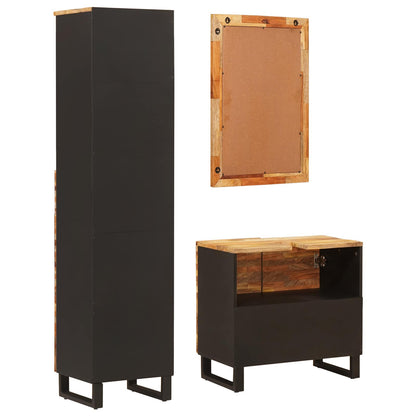 Bathroom Sets with Drawer with Shelf Natural Solid Mango Wood